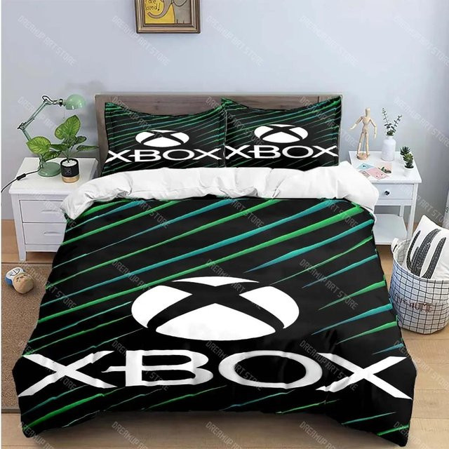 Lodestar Gamer X-Xbox Print Bettwäscheset aus Mikrofaser, Schwarz, B/H: 150 x 200 cm - Bild 1
