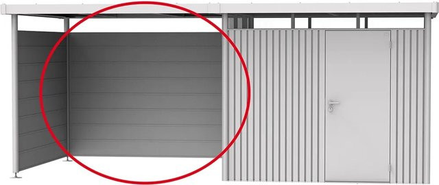 Biohort Rückwand für Seitendach Gr. L für HighLine H2-H5 in Silber-Metallic und Grau aus Stahl - Bild 1