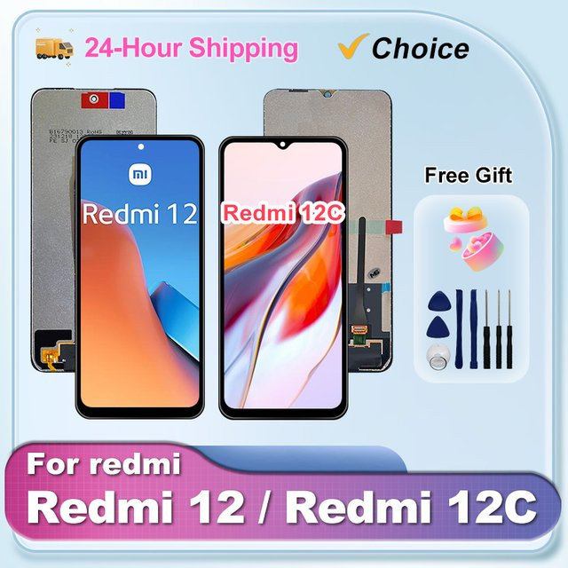 Xiaomi Redmi 12C LCD Display mit Touchscreen Digitizer Montage in Schwarz für Redmi 12 und POCO C55 (Modell 22120RN86I / 22120RN86G) - Bild 1