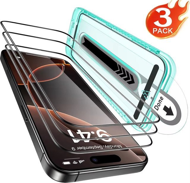 3er-Set Displayschutzfolien für Samsung Galaxy S25 S24 S23 S22 S21 S20 Ultra Plus FE sowie A56 A55 A54 A36 A33 A26 A16 5G, transparent, kompatibel mit Fingerabdrucksensor - Bild 1