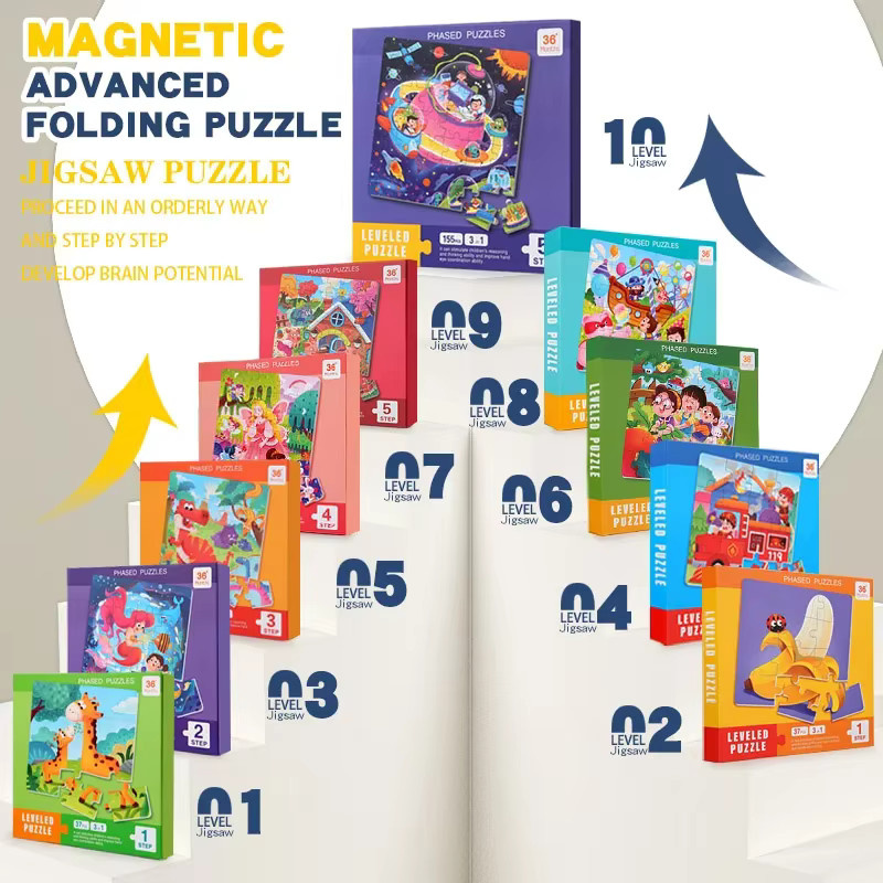 Datgo Magnetische Holz Puzzle Cartoon-Muster, Holz, ab 3 Jahre - Bild 2