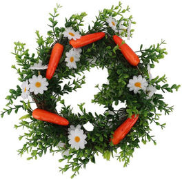 OutsideWorld Künstlicher Blumenkranz in Grün mit Blättern für Wanddekoration und festliche Anlässe wie Hochzeit, Geburtstag oder Ostern - Bild 1