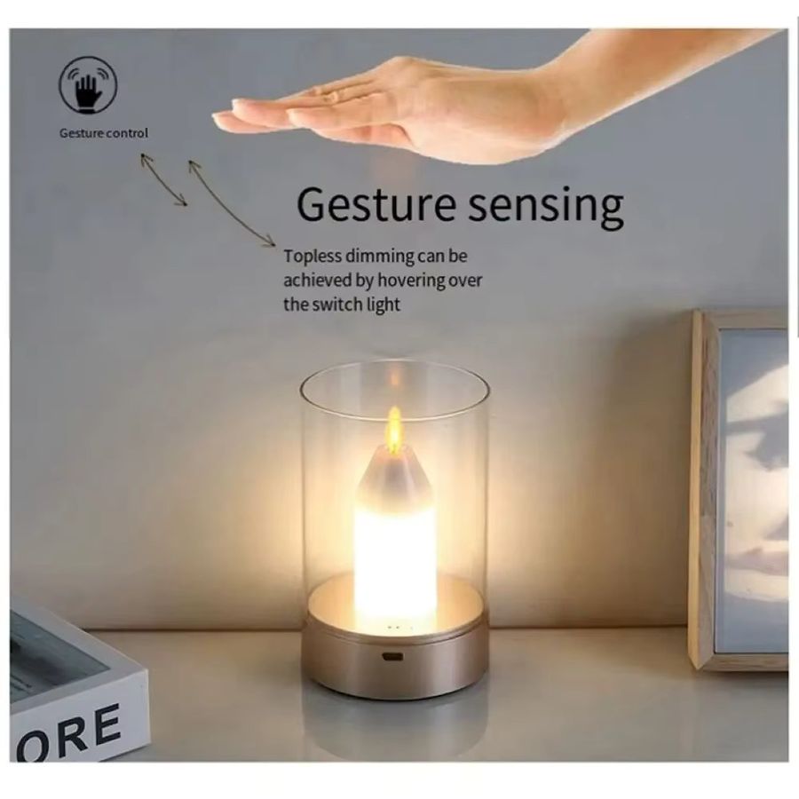 FPOO Sensor-LED-Kerze mit wiederaufladbarem Nachtlicht und flammenlosem Dochtlicht - Bild 3