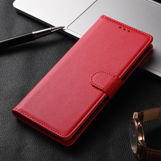 Leder-Flip-Wallet-Hülle mit Trageriemen für Samsung Galaxy A-Serie (4G/5G) in Rot - Bild 1