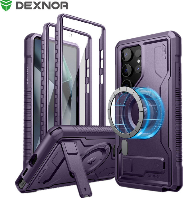 Robuste MagSafe Schutzhülle für dein Samsung Galaxy S24 Ultra 5G in Purple mit integriertem Displayschutz - Bild 1