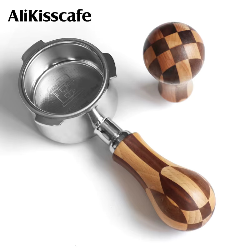 Homix Doppel-Auslauf Siebträger mit 51mm Kaffee-Boden Sieb aus Edelstahl für Delonghi Espresso Maschinen - Bild 5