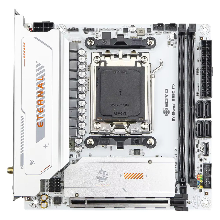 SOYO B650ITX Mini-ITX Mainboard für AMD Ryzen AM5 Prozessoren, unterstützt DDR5, PCIe 5.0, M.2 NVMe und WIFI6 - Bild 3