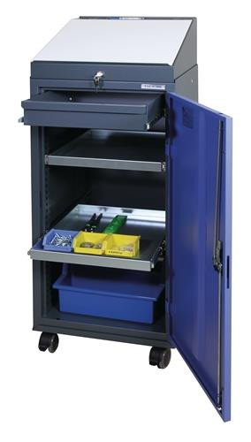 Tecwerk Werkzeugschrankset mit Pultaufsatz in Anthrazitgrau und Taubenblau, H: 131 cm, B: 50 cm, T: 50 cm - Bild 1