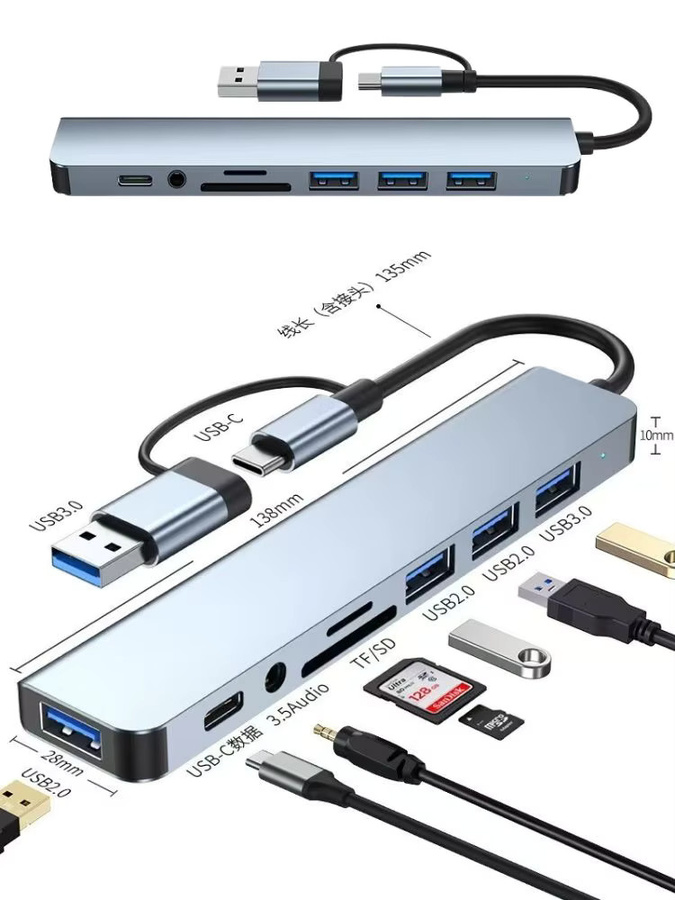 3-in-1 USB-C-Hub mit PD 100W Power Delivery, HDMI 4K UHD und USB 3.0 Anschluss - Bild 4