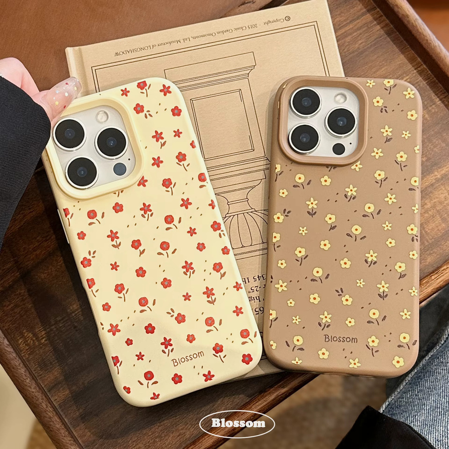 Stoßfeste Silikon-Handyhülle mit koreanischem Blumenmuster für iPhone 11 bis 17 Pro Max, Farbe: Multicolour - Bild 2