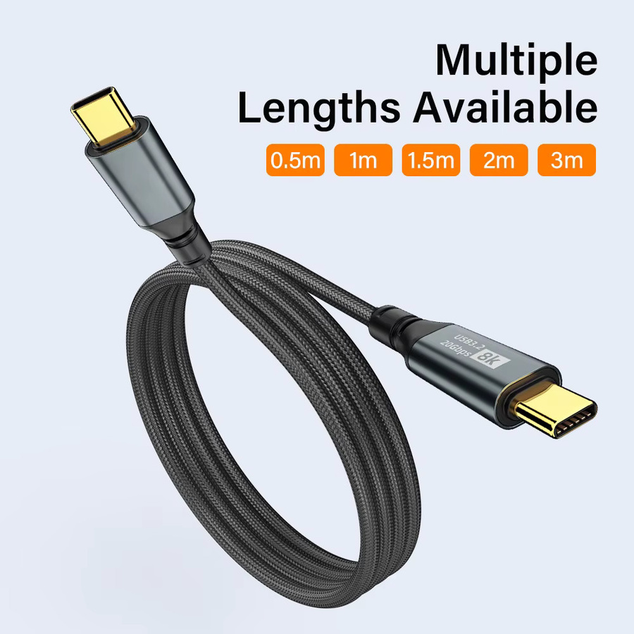 Nephy USB-C zu USB-C Kabel 5A PD100W USB 3.2 20Gbps für iPhone 15 16 17 Pro Max MacBook und Samsung in Schwarz oder Grau - Bild 6
