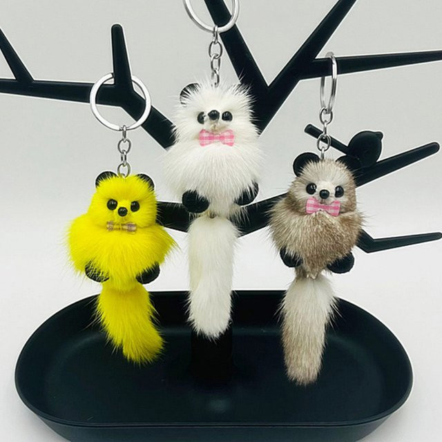 SayMakerLace Schlüsselanhänger Plüsch Waschbär, Fuchs, Unisex - Bild 1