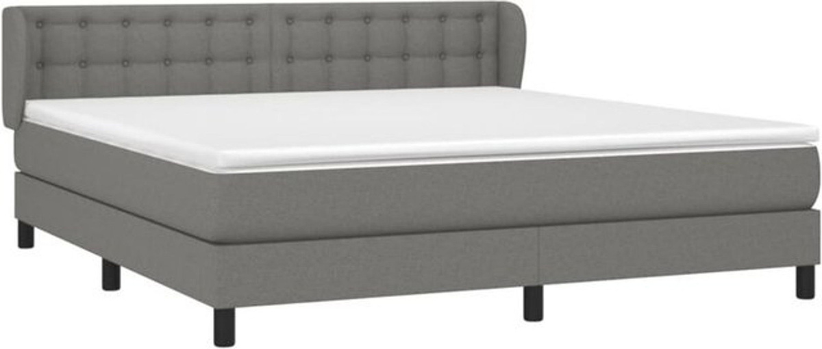 Vidaxl Boxspringbett mit Matratze in Anthrazit und Grau aus Stoff, B/T/H: 180 x 200 x 78 cm - Bild 1