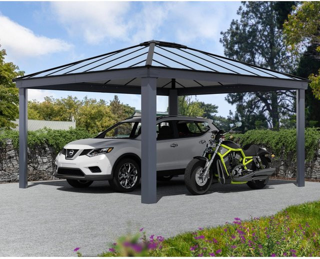 Palram Canopia Carport Colorado mit Giebeldach aus Polycarbonat und Aluminium in Grau B: 487 cm, T: 426 cm - Bild 1