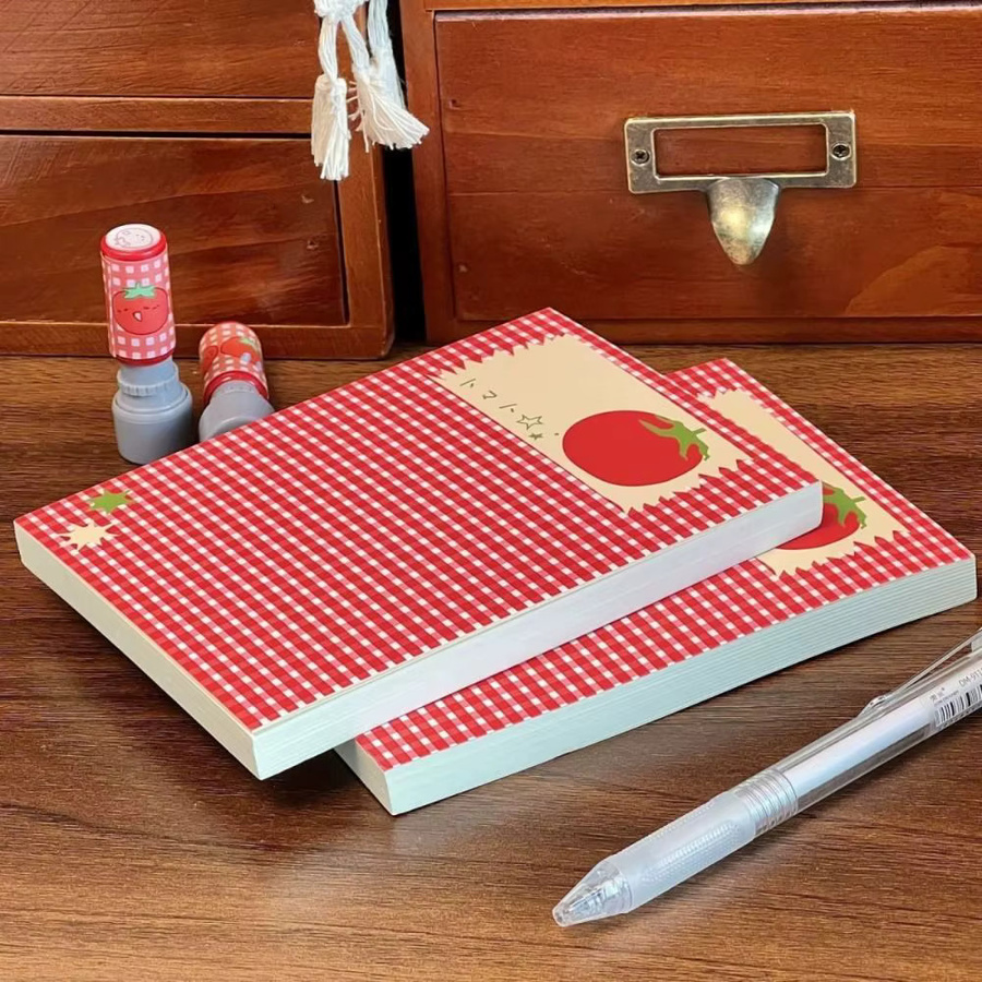Notizbuch mit Tomaten-Design in Rot, 78 Seiten zum Schreiben, Zeichnen und Skizzieren - Bild 2