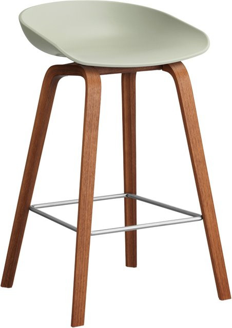 HAY About A Stool AAS 32 Hocker in Grün mit Eichenholz oder Walnussholz und Polypropylen - Bild 1
