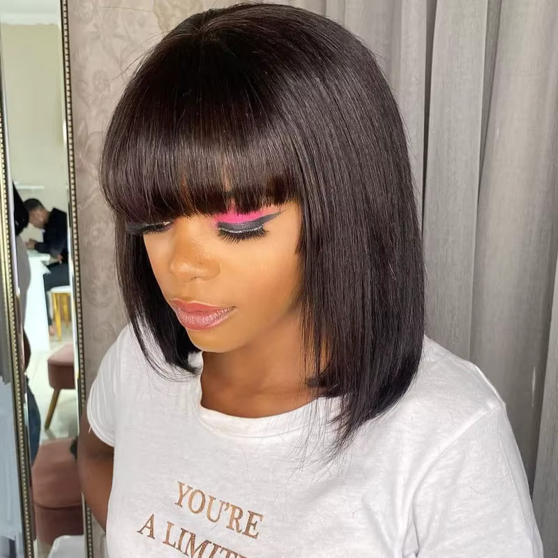 Suri Hair Bob-Perücke mit Pony, schwarz, 10 Zoll, Damen - Bild 3