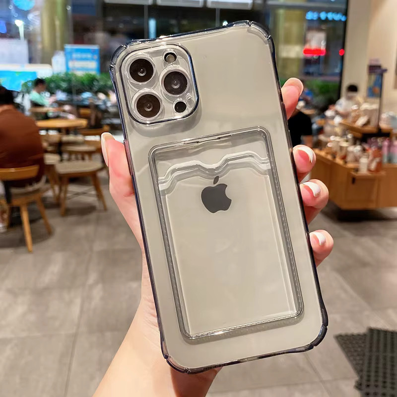 Transparente TPU-Kartenhalter-Telefonhülle für Apple iPhone, stoßfeste Schutzhülle - Bild 2