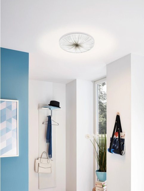 Eglo LED-Deckenleuchte Nieves in Weiß-Silber, rund, Durchmesser: 41 cm - Bild 1