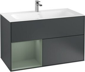 V&B Waschtischunterschrank Finion rechts, Blau Matt Lack, B: 59,1 cm, H: 49,8 cm, T: 49,8 cm - Bild 1