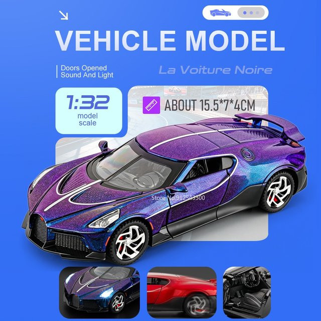 RMZ city La Voiture Noire Automodell, 1:32 Maßstab, mit Licht und Sound - Bild 1