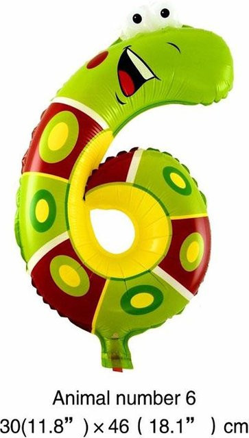 Faylisvow Aufblasbarer Folienballon mit Tier-Motiv in Grün für Kindergeburtstage und Partys, Durchmesser: 40,64 cm - Bild 1