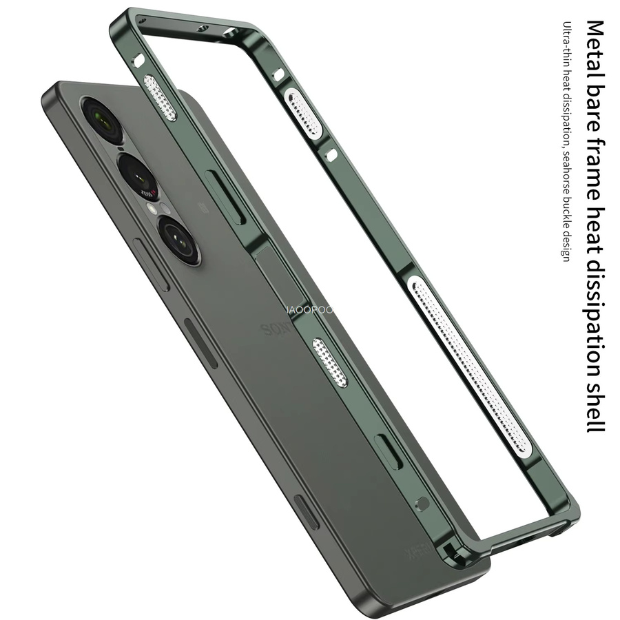 Ultradünne Aluminium-Metallrahmen-Schutzhülle für Sony Xperia 1 VIII, VII und VI in Schwarz - Bild 4