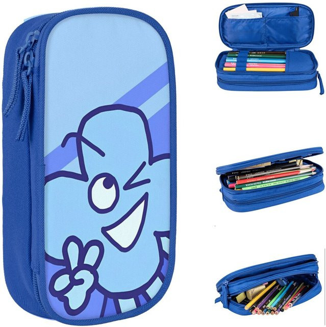 Cartoon Federmäppchen Bfdi Stifthalter in Blau mit Reißverschluss für Mädchen und Jungen - Bild 1