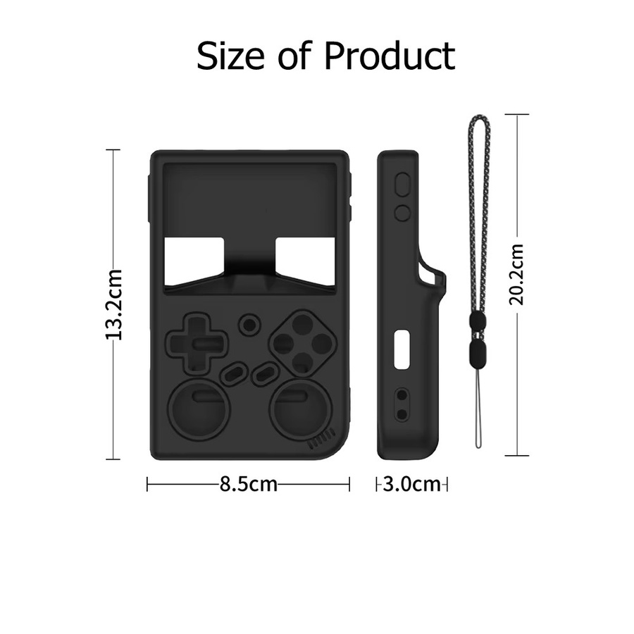 SZKOSTON Silikon Schutzhülle für RG35XX Pro Handheld Spielkonsole in Schwarz mit Lanyard - Bild 6