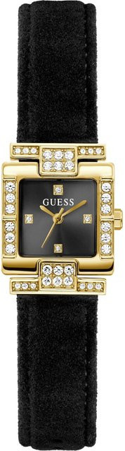 Guess Damenuhr Taylor, Quarz, Edelstahl, 21 mm, Schwarz, Leder - Bild 1