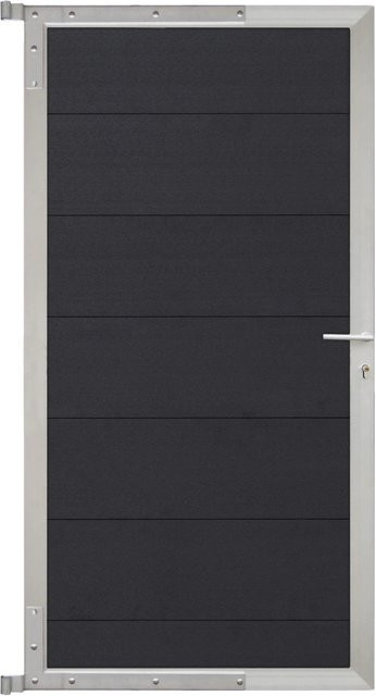 GartenLand Steckzauntor Ameland in Anthrazit aus WPC und Aluminium, Breite: 90 cm, Höhe: 175 cm - Bild 1