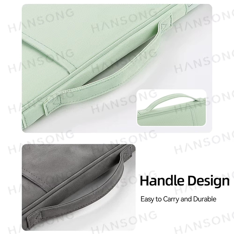 Stoßfeste Tablet Hülle und Laptoptasche von Hansong für iPad Air 2, iPad Pro 11 und 12,9 Zoll, Xiaomi Pad 5 und 6 sowie MacBook 13 Zoll in Blau und Grün - Bild 2