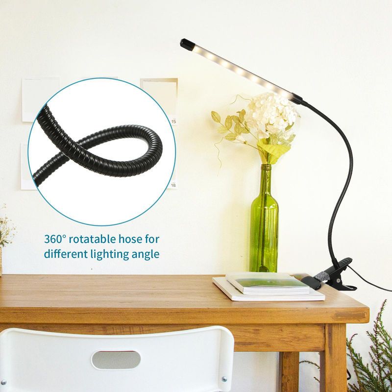 TOMTOP JMS LED-Schreibtischlampe zum Aufstecken in Schwarz mit dimmbarer Helligkeit und Touch-Steuerung für Schreibtisch und Bett - Bild 5