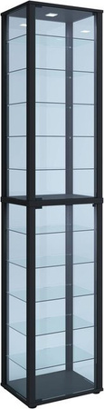VCM Standvitrine Kavisa XXL in Schwarz mit ESG-Sicherheitsglas, H x B x T: 227 x 50 x 38 cm