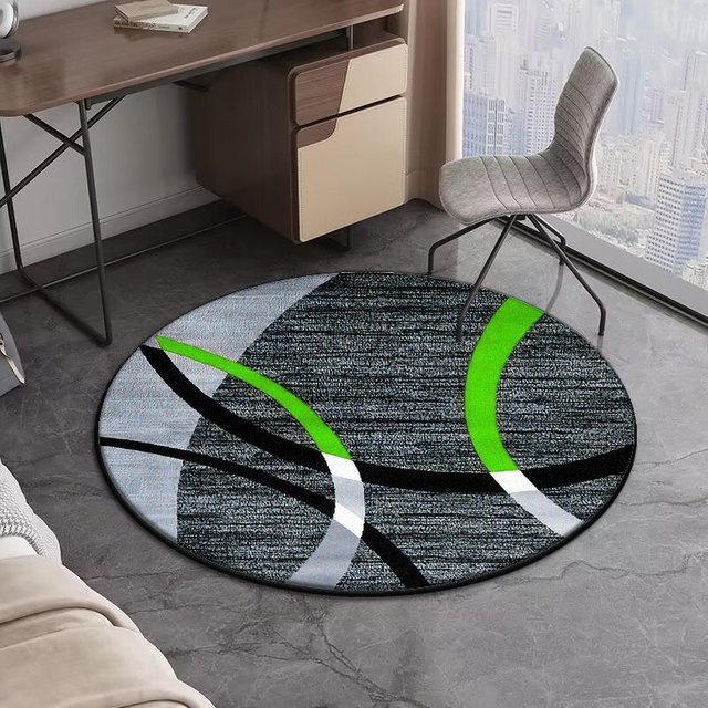 Runder Teppich mit geometrischem Design von HGHT in Multicolour, waschbar und rutschfest, Durchmesser: 60 cm - Bild 1