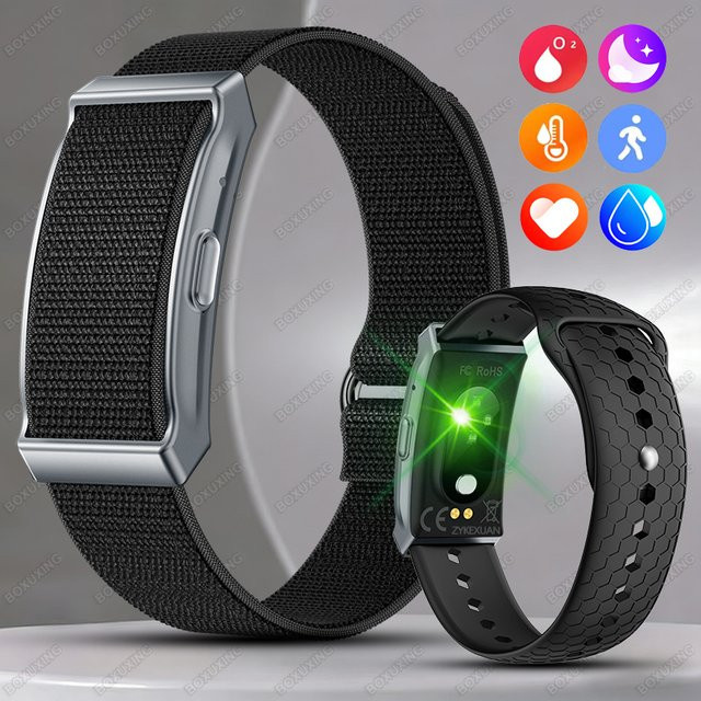 BOXUXING Smart Fitness Tracker Armband in Schwarz mit Herzfrequenzmessung, Schlafmonitor und Anruf-Erinnerung, wasserdicht - Bild 1