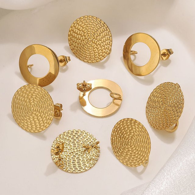 Elomia Ohrring Haken, Edelstahl, Gold, Damen - Bild 1