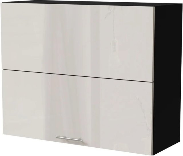 Feldmann-Wohnen Klapphängeschrank Brerra W8B/90-AV in Schwarz und Creme Hochglanz, B/T/H: 90 x 32,5 x 72 cm - Bild 1
