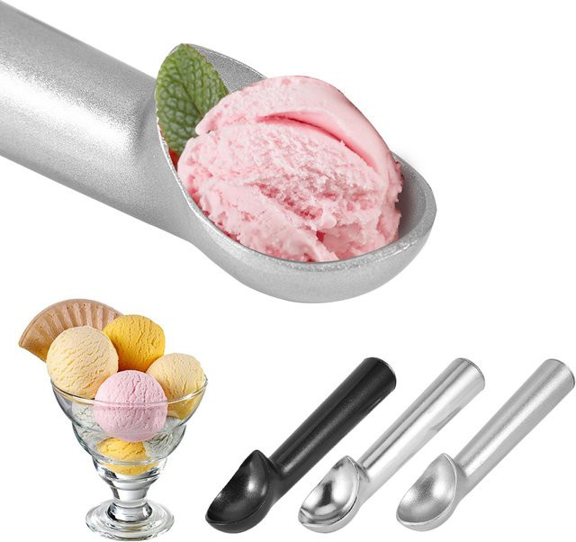 Qiilu Eisportionierer aus Edelstahl in Silber mit Antihaft-Beschichtung - Bild 1