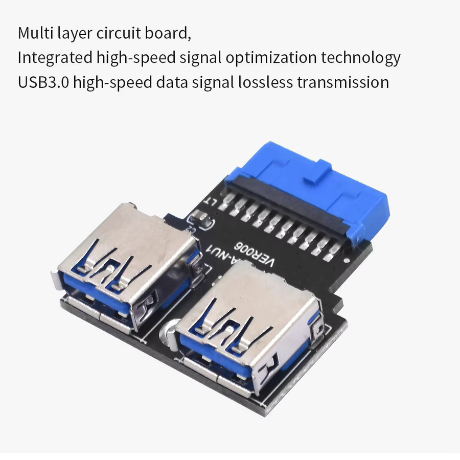 TISHRIC 19Pin zu Typ-C USB 3.0 Konverter Interner Header zu USB 3.1/3.2 Typ C Adapter für PC Motherboard Stecker Riser - Bild 2