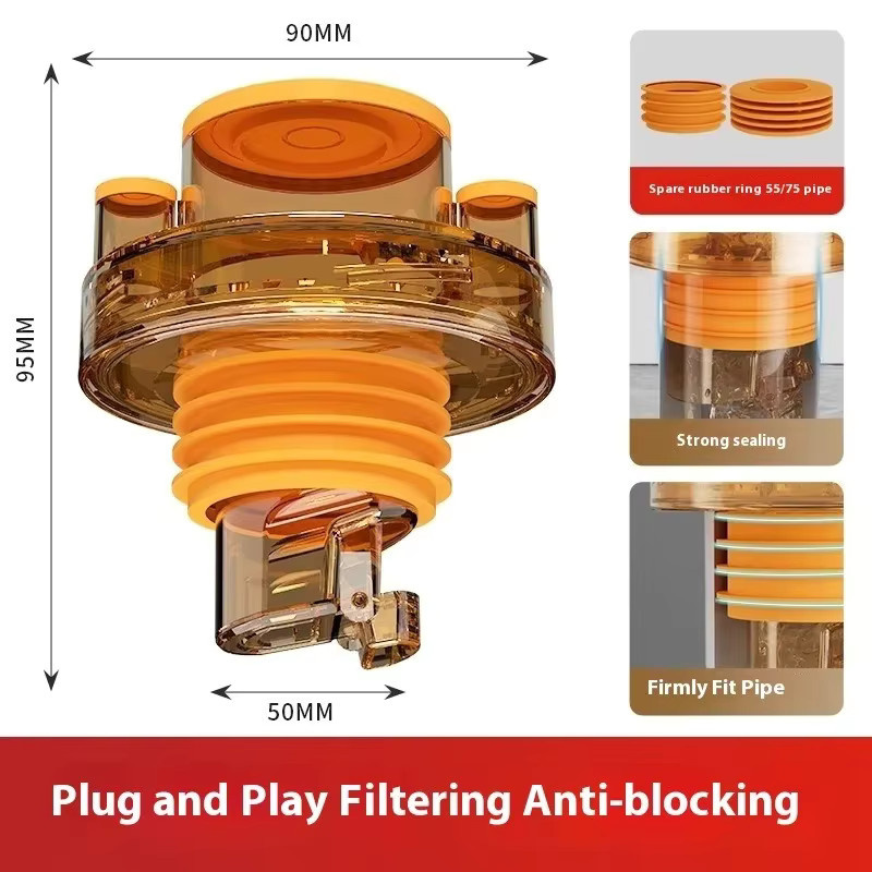 ZEXEF Multifunktionaler Anti-Geruch Ablauf für Dusche und Küchenwaschbecken mit Spülmaschinen-Adapter als Rohr-Set - Bild 2