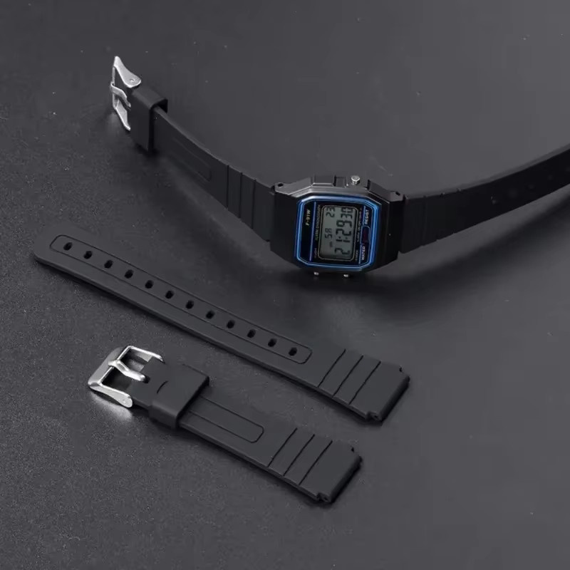 Uhrenarmband Silikon, 18 mm, Schwarz, Herren - Bild 2