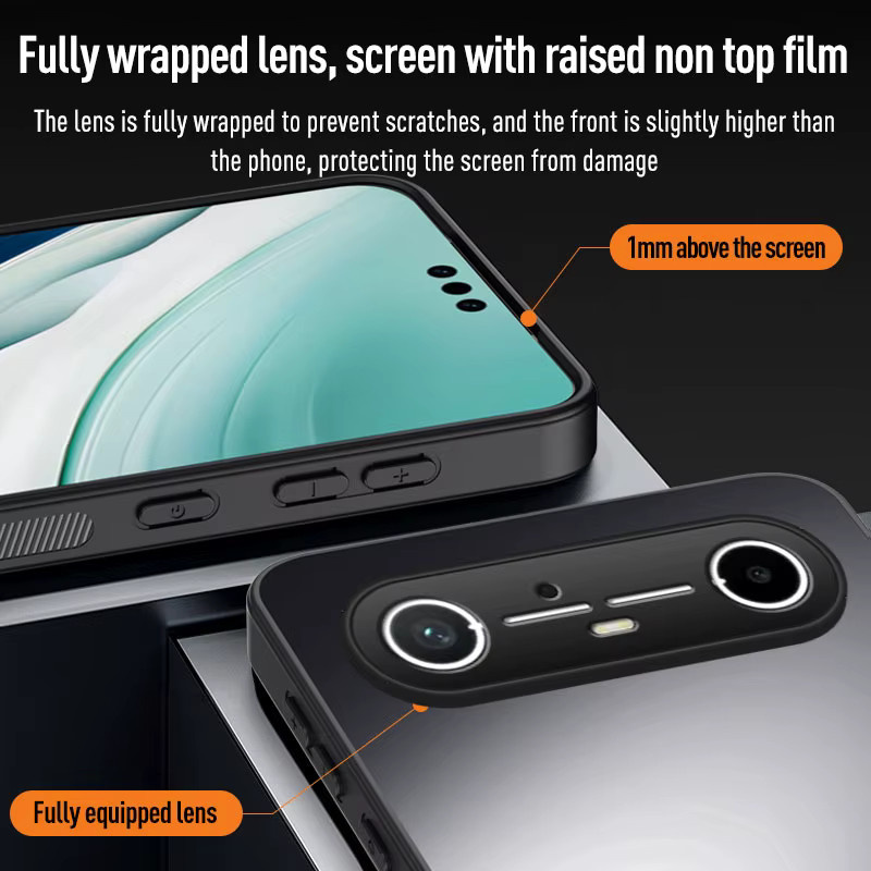 Schutzhülle mit Standfunktion für Tecno Pova Slim 5G und Spark Slim 5G, Frosted Anti-Drop Case aus PC, Blau und Schwarz - Bild 3
