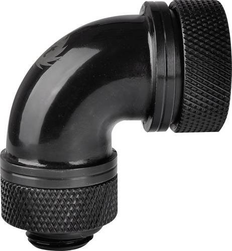 Thermaltake Pacific G1/4 PETG 90-Grad Winkelverbinder für Wasserkühlung, 16mm Außendurchmesser, Schwarz - Bild 1