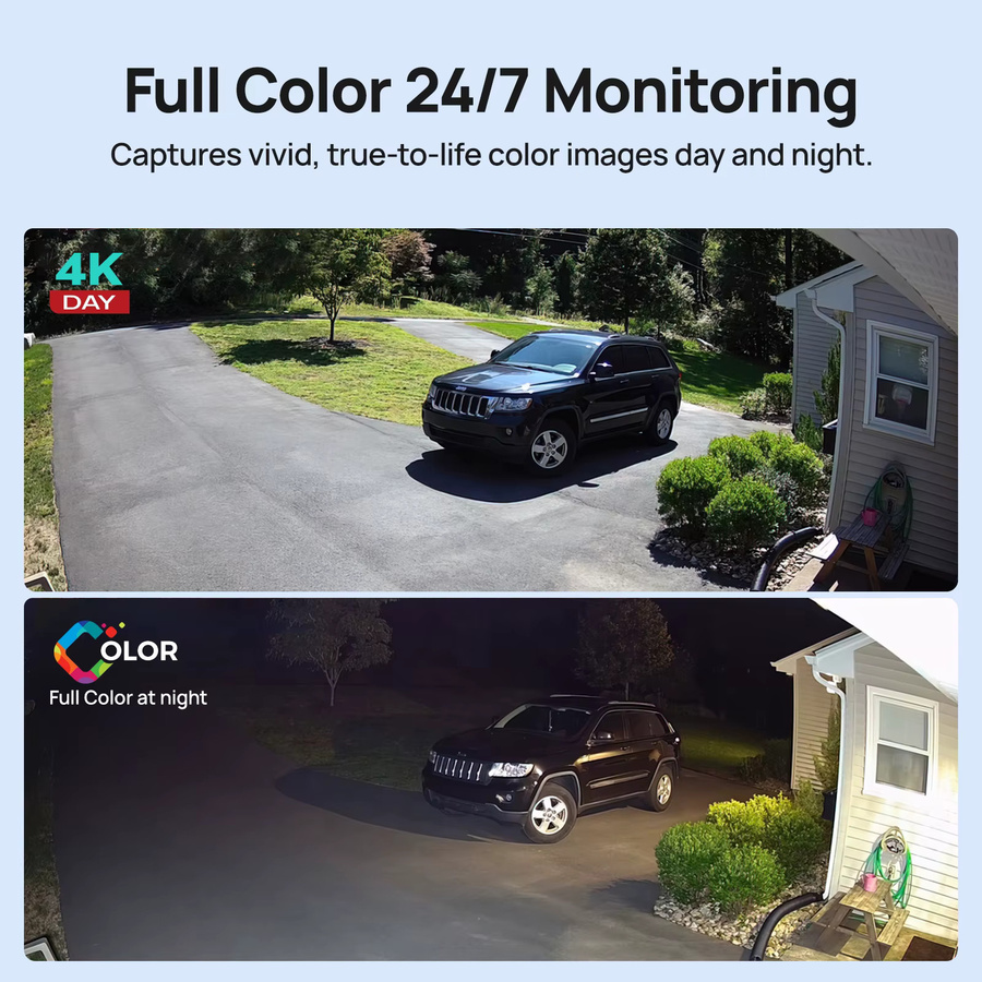 VIKYLIN 5MP IP-Sicherheitskamera mit vollfarbiger Nachtsicht, Audio, PoE, Menschen- und Fahrzeugerkennung, ONVIF und SD-Speicher, IP67 Outdoor Metall, Weiß - Bild 2