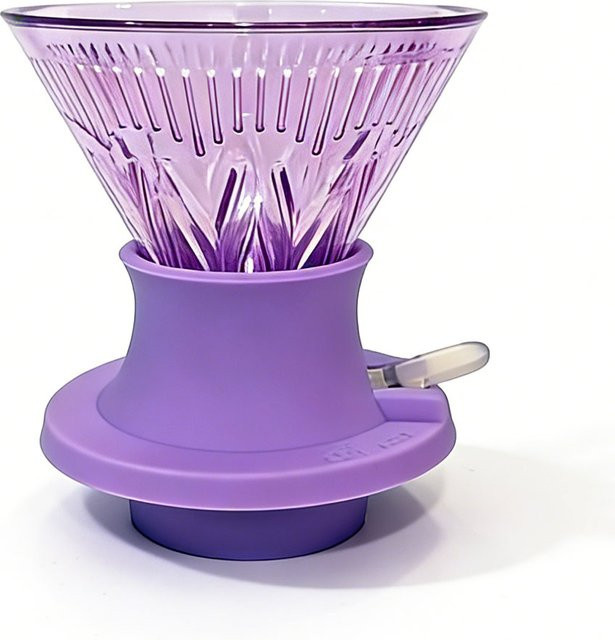 YRP Kaffeefilterbecher für handgebrühten Kaffee, wiederverwendbarer V-förmiger Filtertrichter in Pink und Purple - Bild 1