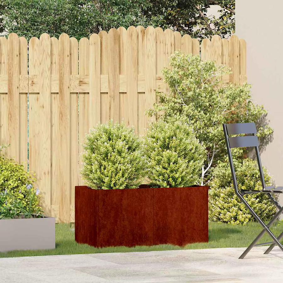 vidaXL Hochbeet Gartenkübel aus rostfarbenem Edelstahl, B/T/H: 80 x 40 x 40 cm - Bild 3