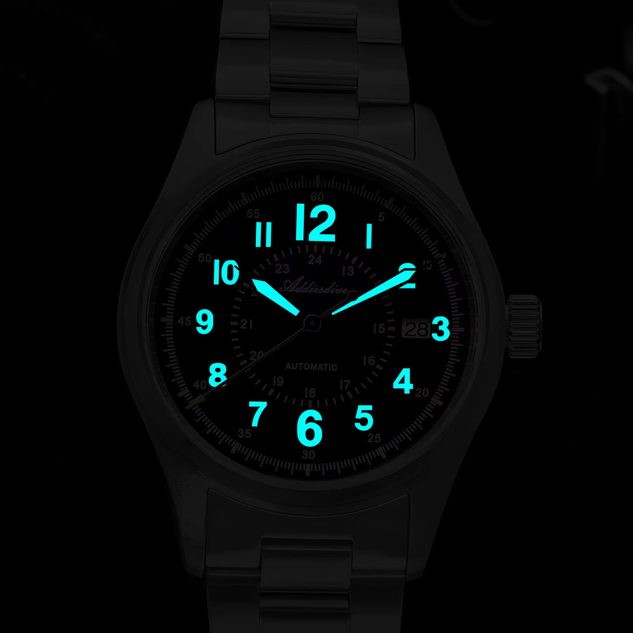 ADDIESDIVE Herrenuhr, Automatik, Edelstahl, Saphirglas, 20 ATM, Schwarz - Bild 6