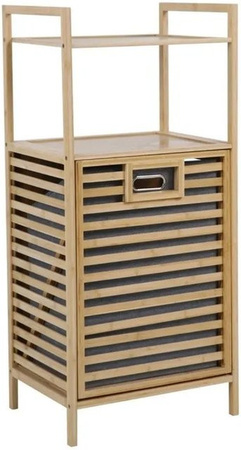 Svita Puvi 2in1 Badregal aus Bambus mit Wäschekorb in Beige und Grau