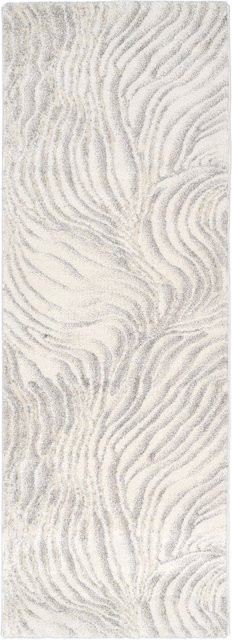 Moderner Teppich LIV CORAL in Wellenoptik, grau beige weiß, B/T: 200 x 80 cm - Bild 1